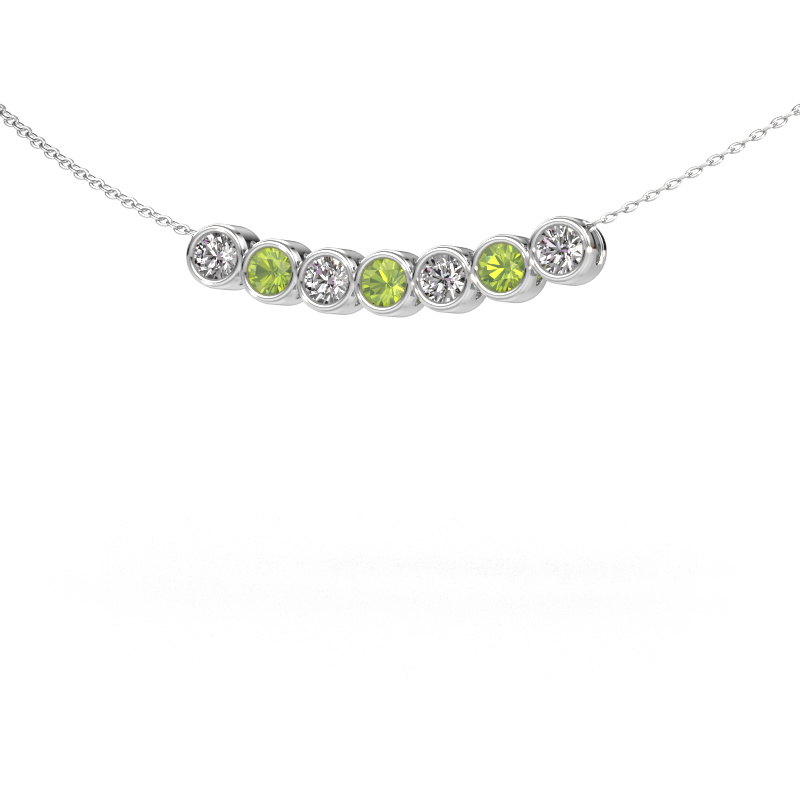 Image of Necklace Kim 7 950 platinum Peridot 3.4 mm