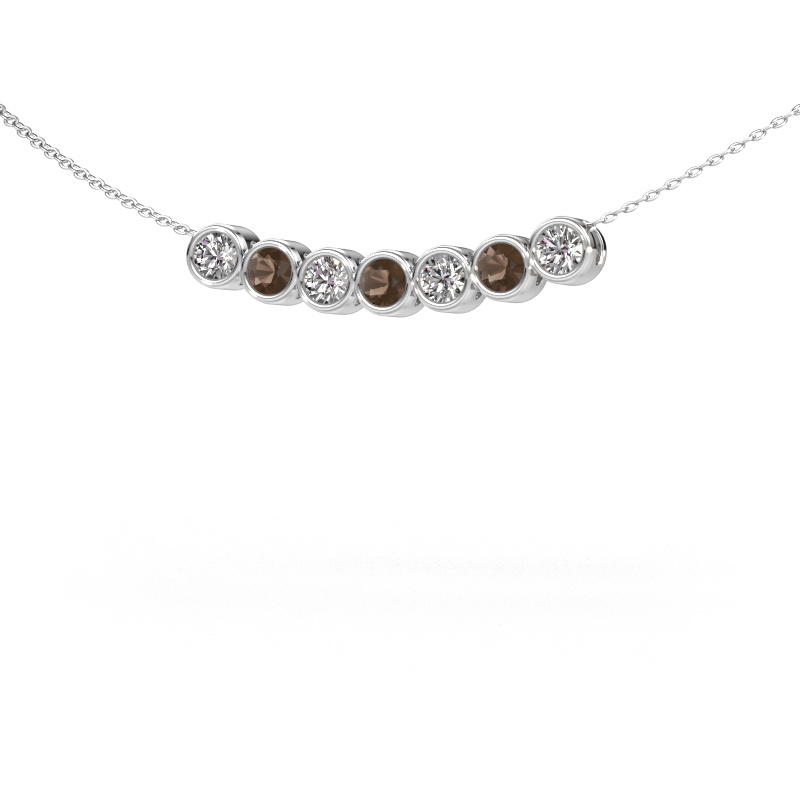 Image of Necklace Kim 7 950 platinum Smokey quartz 3.4 mm