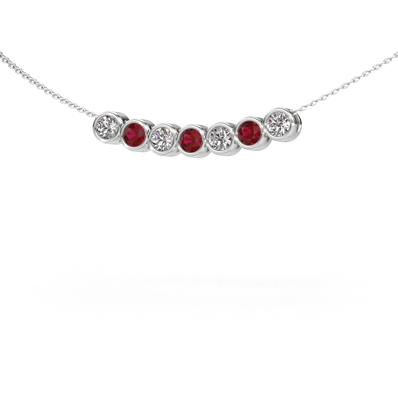 Image of Necklace Kim 7 585 white gold Ruby 3.4 mm