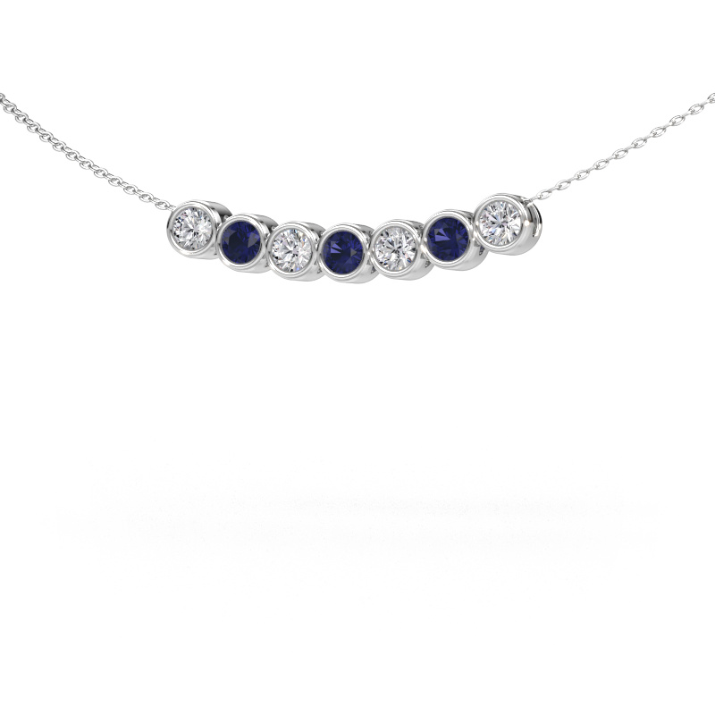 Image of Necklace Kim 7 585 white gold Sapphire 3.4 mm