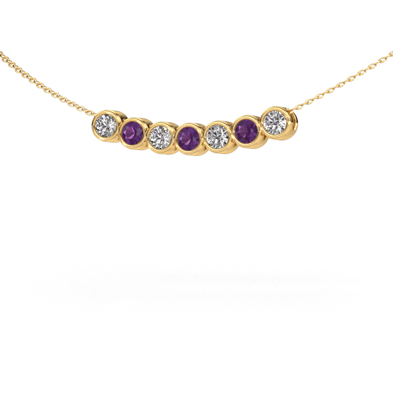 Image of Necklace Kim 7 585 gold Amethyst 3.4 mm