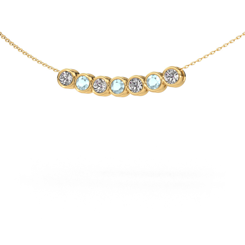 Image of Necklace Kim 7 585 gold Aquamarine 3.4 mm