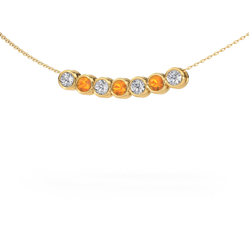 Image of Necklace Kim 7 585 gold Citrin 3.4 mm