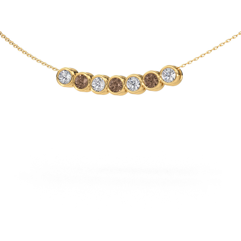 Afbeelding van Ketting Kim 7 585 goud Bruine diamant 1.050 crt