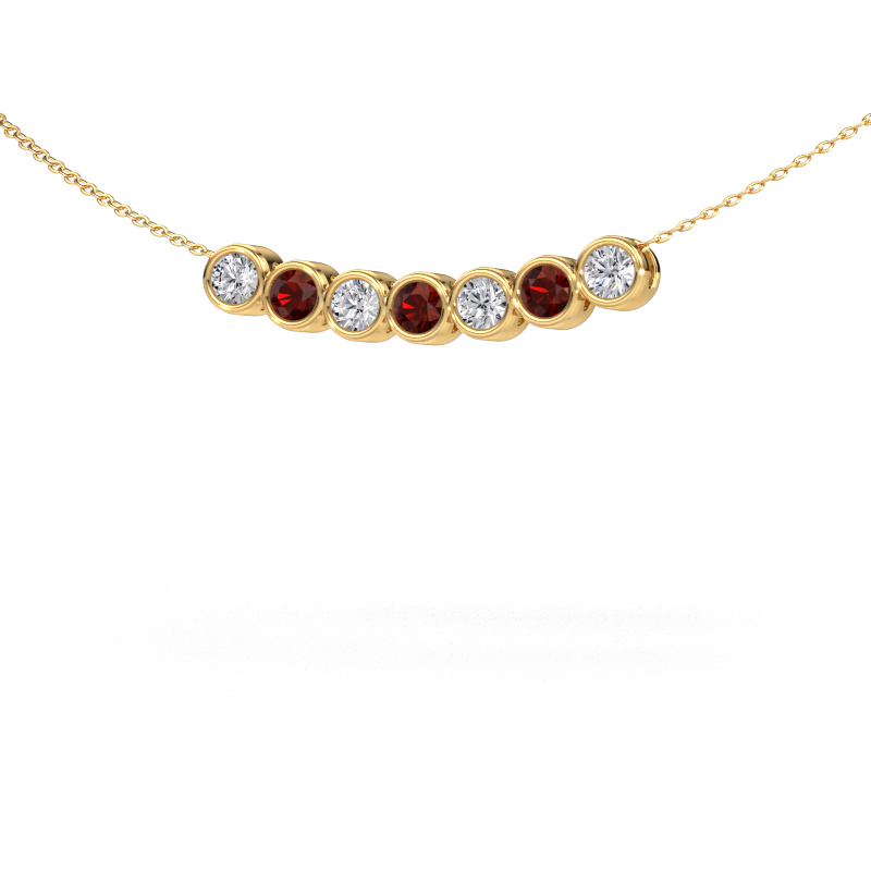 Image of Necklace Kim 7 585 gold Garnet 3.4 mm