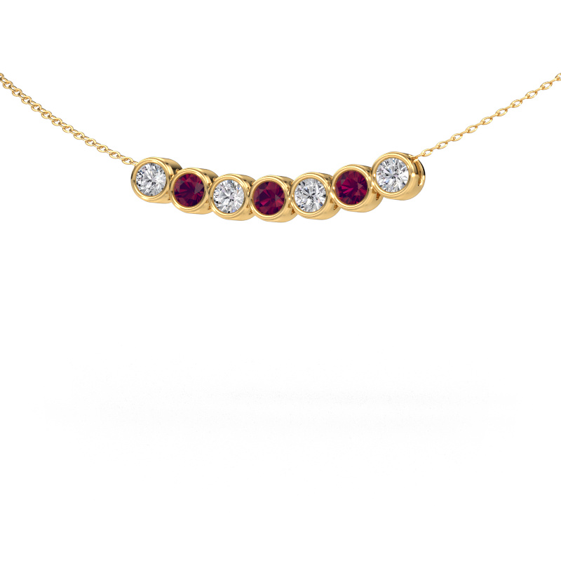 Image of Necklace Kim 7 585 gold Rhodolite 3.4 mm