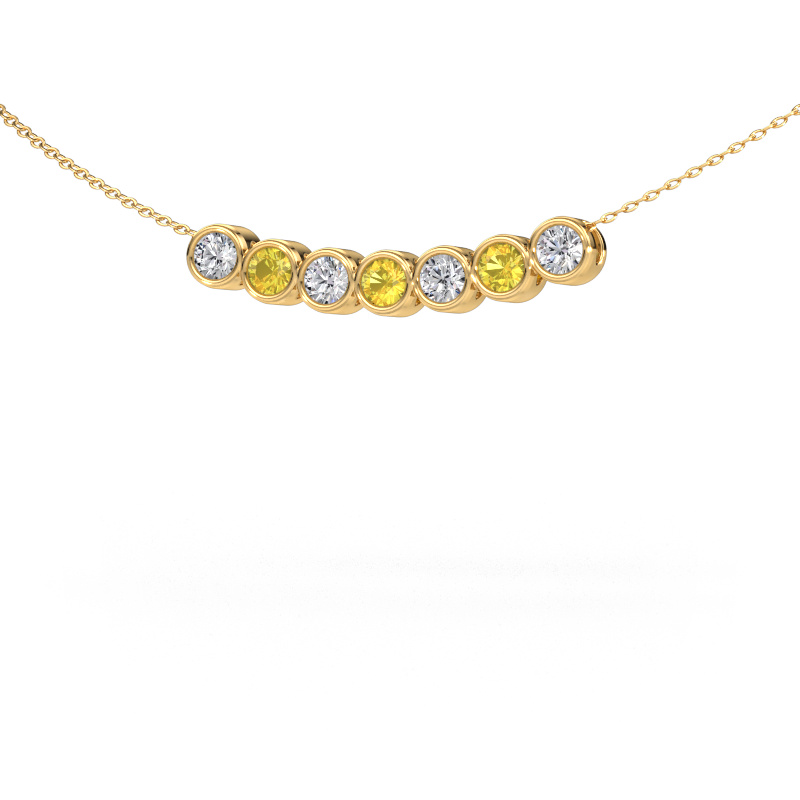 Image of Necklace Kim 7 585 gold Yellow sapphire 3.4 mm