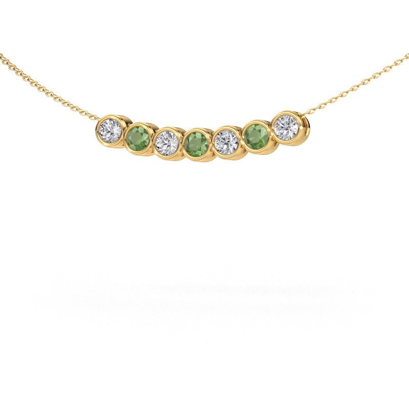 Image de Collier Kim 7 585 or jaune Vert tourmaline 3.4 mm