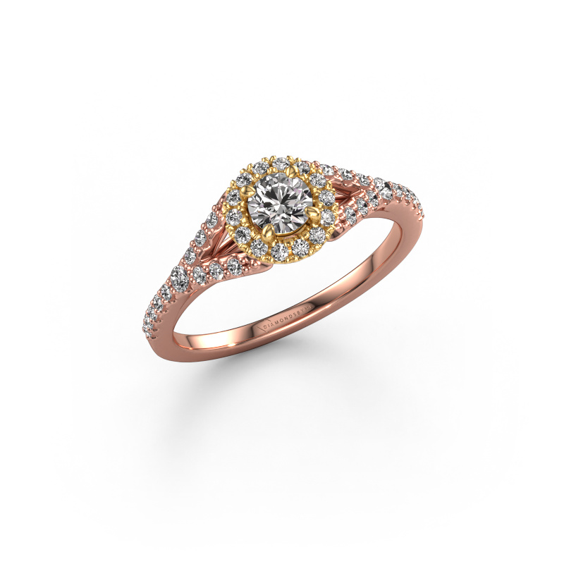 Image de Bague de fiançailles Kimber RND 585 or rose Diamant 0.531 crt