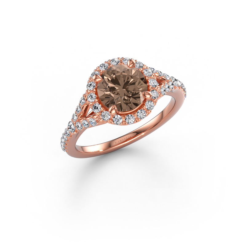 Image de Bague de fiançailles Kimber RND 585 or rose Diamant brun 1.762 crt