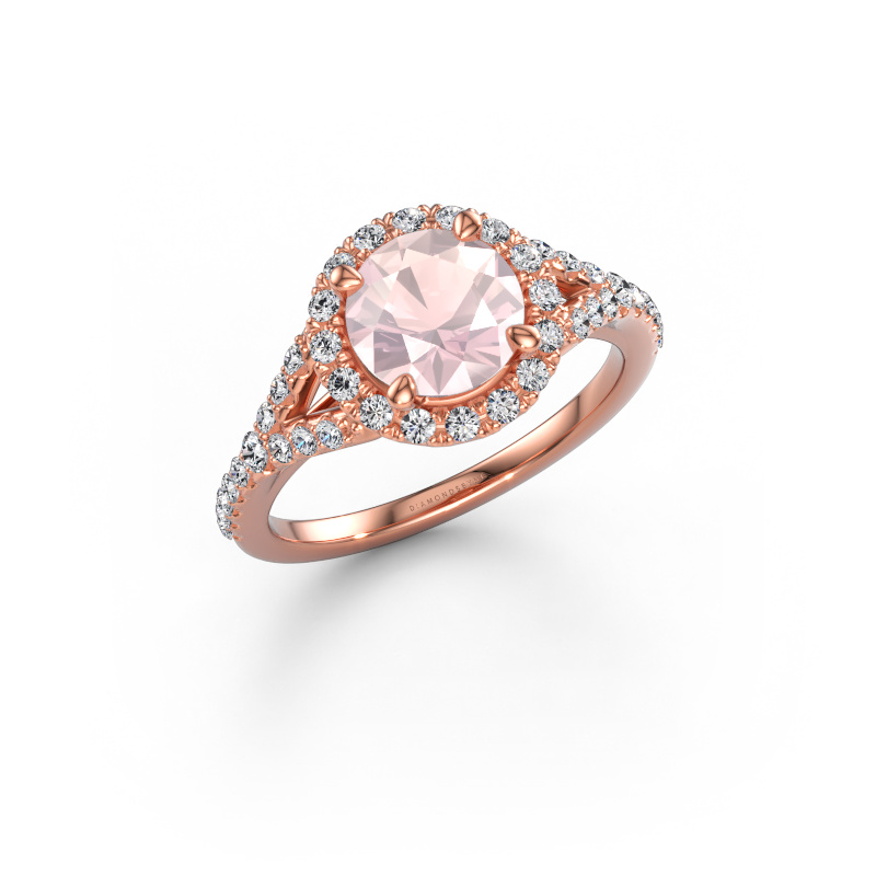 Immagine di Anello di fidanzamento Kimber RND 585 oro rosa Morganite champagne 7 mm