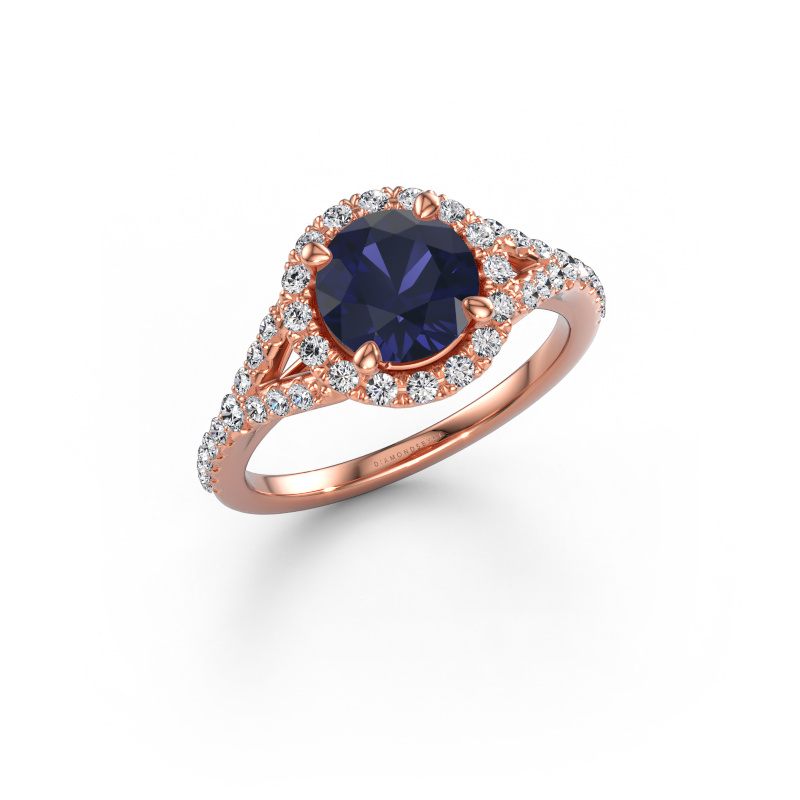 Bild av Förlovningsring Kimber RND 585 roséguld Safir 7 mm