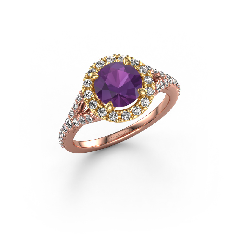 Bild von Verlobungsring Kimber RND 585 Roségold Amethyst 7 mm