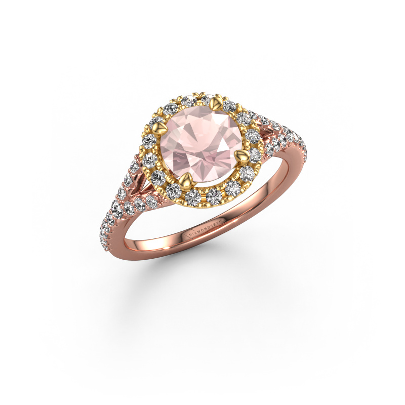 Bild von Verlobungsring Kimber RND 585 Roségold Morganit Champagner 7 mm