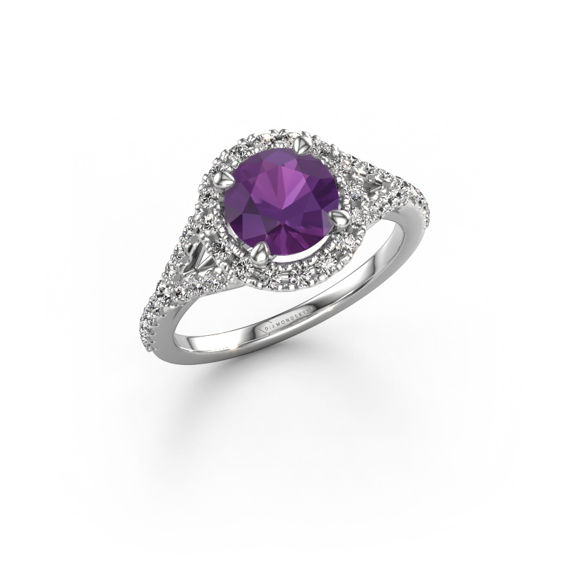 Image of Engagement ring Kimber RND 950 platinum Amethyst 7 mm