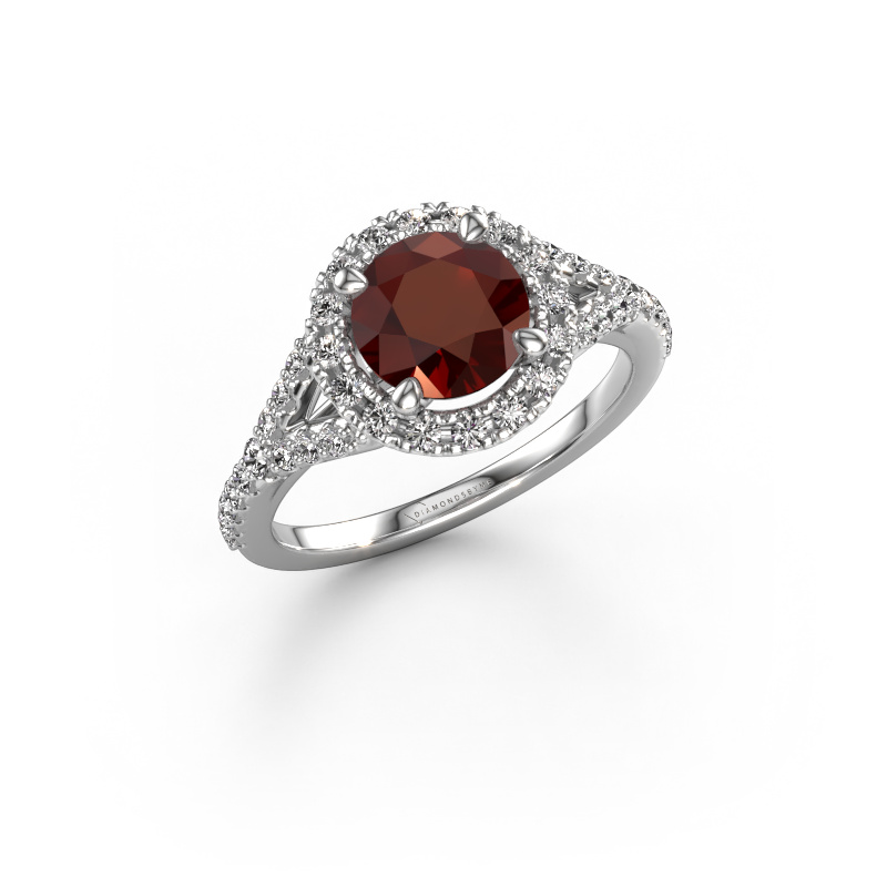 Image of Engagement ring Kimber RND 950 platinum Garnet 7 mm