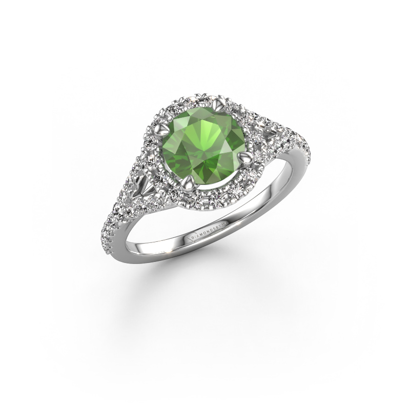 Image of Engagement ring Kimber RND 950 platinum Tourmaline green 7 mm