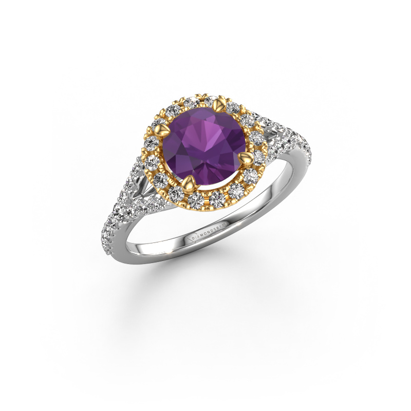 Image of Engagement ring Kimber RND 585 white gold Amethyst 7 mm