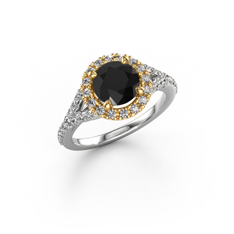 Image de Bague de fiançailles Kimber RND 585 or blanc Diamant noir 2.262 crt