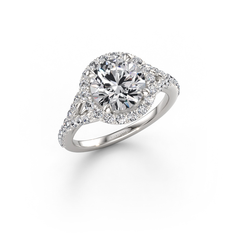 Bild av Förlovningsring Kimber RND 585 vitt guld Labbodlad diamant 2.54 crt