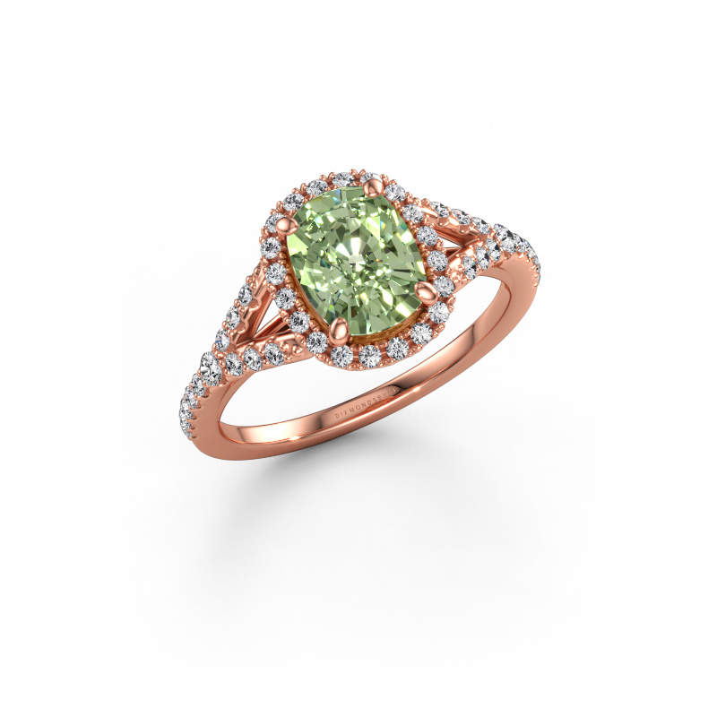 Bild av Förlovningsring Kimber CSH 585 roséguld Grön labbodlad diamant 7.4x5.8 mm