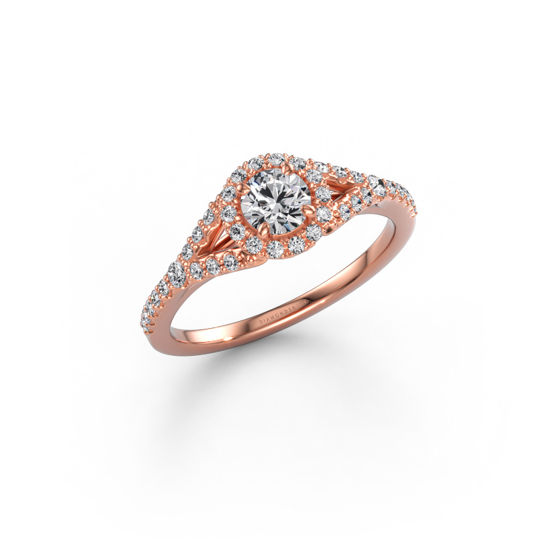 Immagine di Anello di fidanzamento Kimber RND 585 oro rosa Diamante 0.581 crt