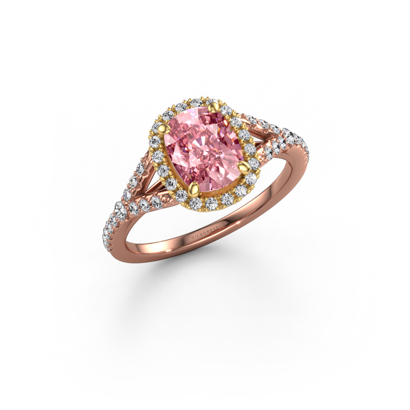 Image of Engagement ring Kimber CSH 585 rose gold Pink lab grown diamond 7.4x5.8 mm