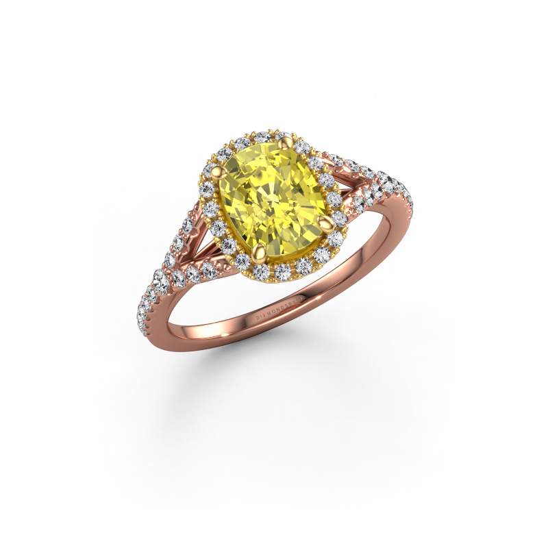 Image of Engagement ring Kimber CSH 585 rose gold Yellow lab grown diamond 7.4x5.8 mm