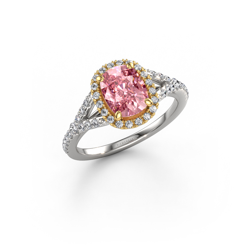 Image of Engagement ring Kimber CSH 585 white gold Pink lab grown diamond 7.4x5.8 mm