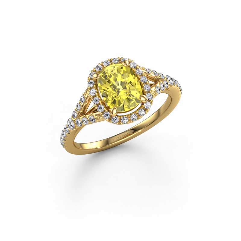 Image of Engagement ring Kimber CSH 585 gold Yellow lab grown diamond 7.4x5.8 mm