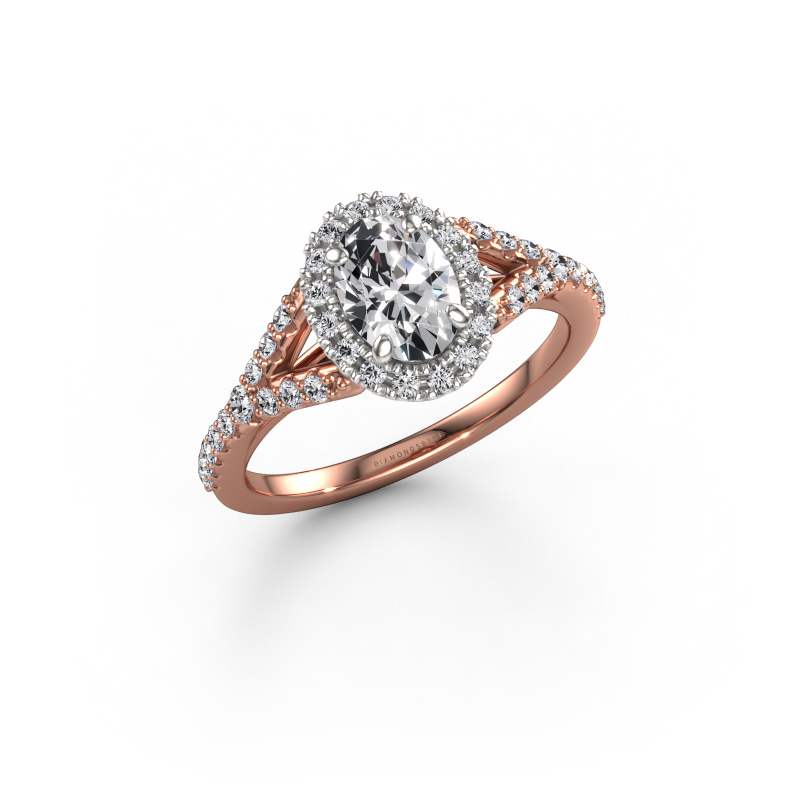 Image of Engagement ring Kimber OVL 585 rose gold Diamond 1.09 crt