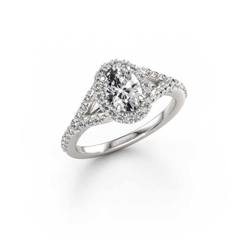 Immagine di Anello di fidanzamento Kimber OVL 950 platino Diamante lab grown 1.09 crt