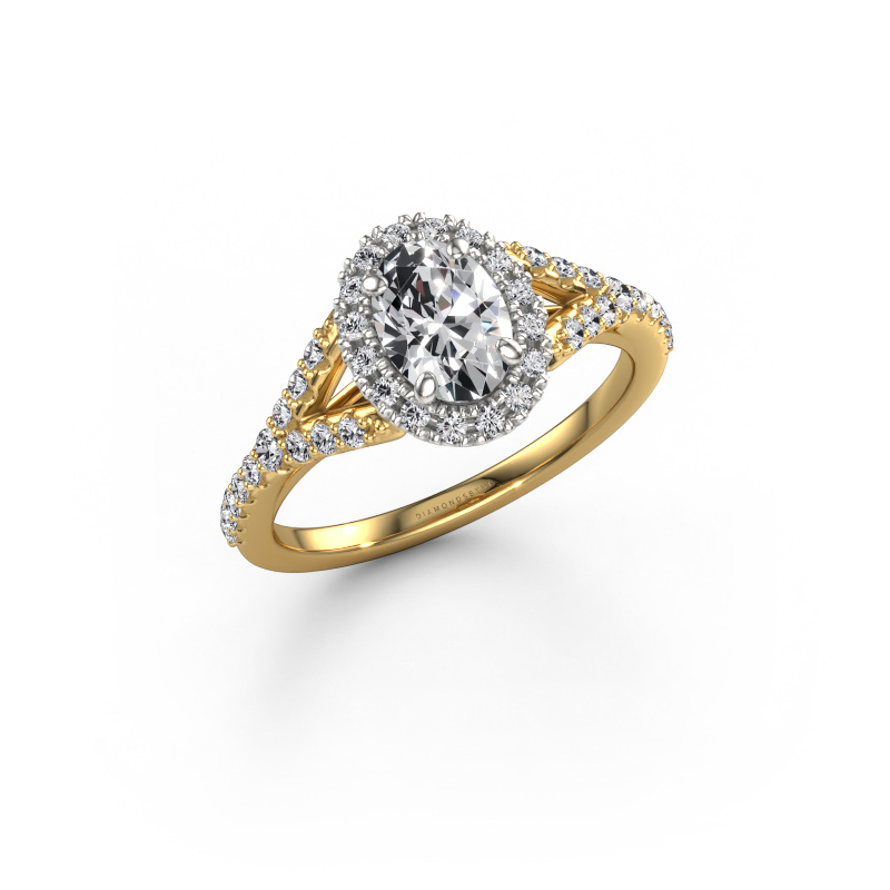 Image of Engagement ring Kimber OVL 585 gold Lab grown diamond 1.09 crt