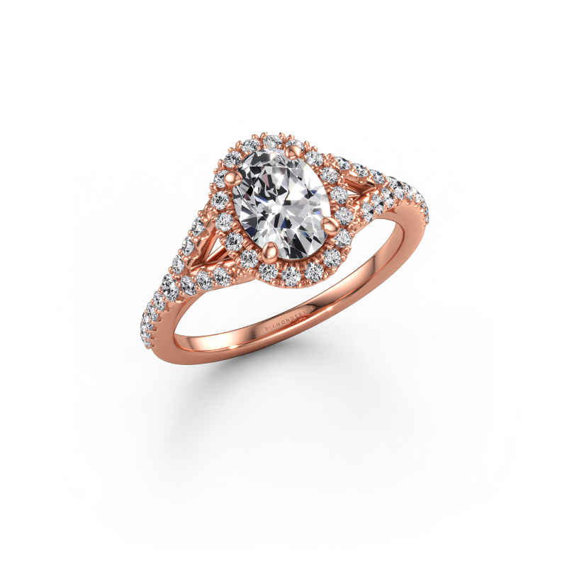 Immagine di Anello di fidanzamento Kimber OVL 585 oro rosa Diamante 1.205 crt