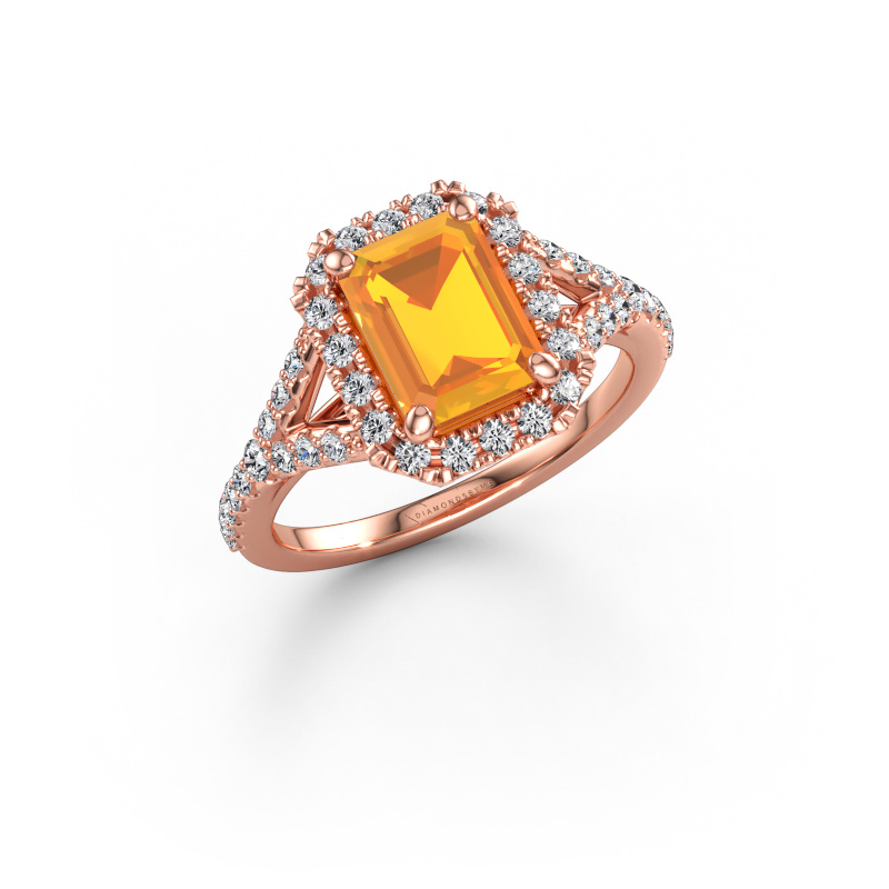 Immagine di Anello di fidanzamento Kimber EME 585 oro rosa Citrino 8x6 mm