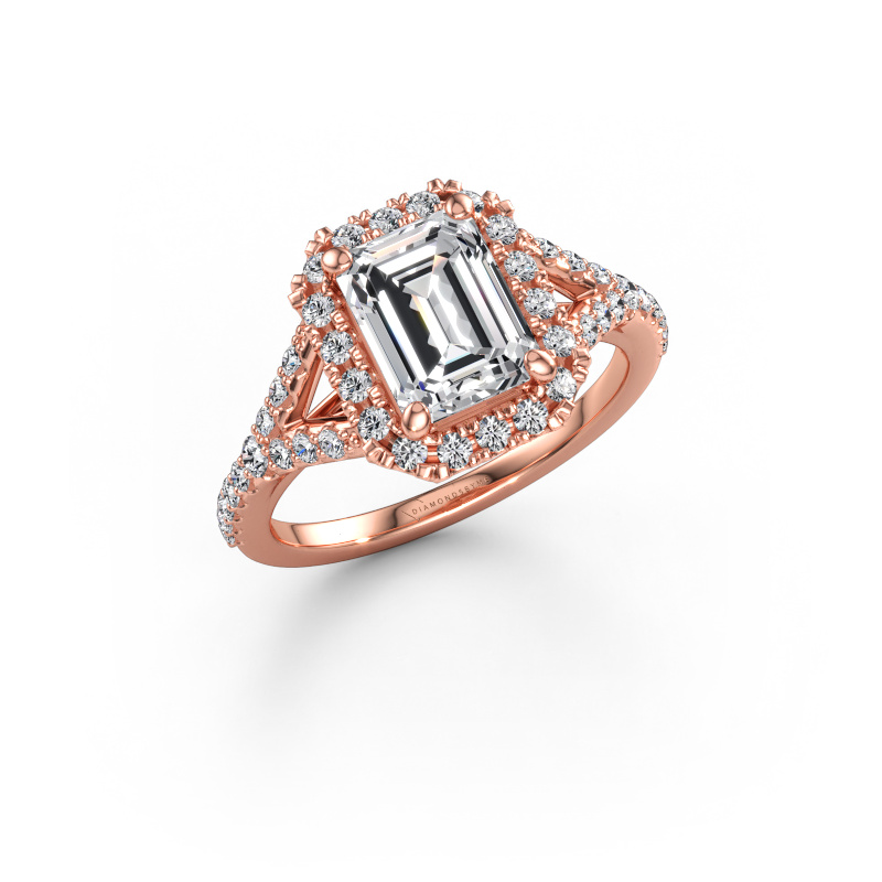 Bild av Förlovningsring Kimber EME 585 roséguld Diamant efter eget val 8x6 mm