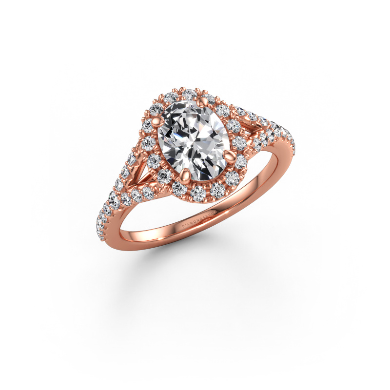 Immagine di Anello di fidanzamento Kimber OVL 585 oro rosa Diamante 1.562 crt