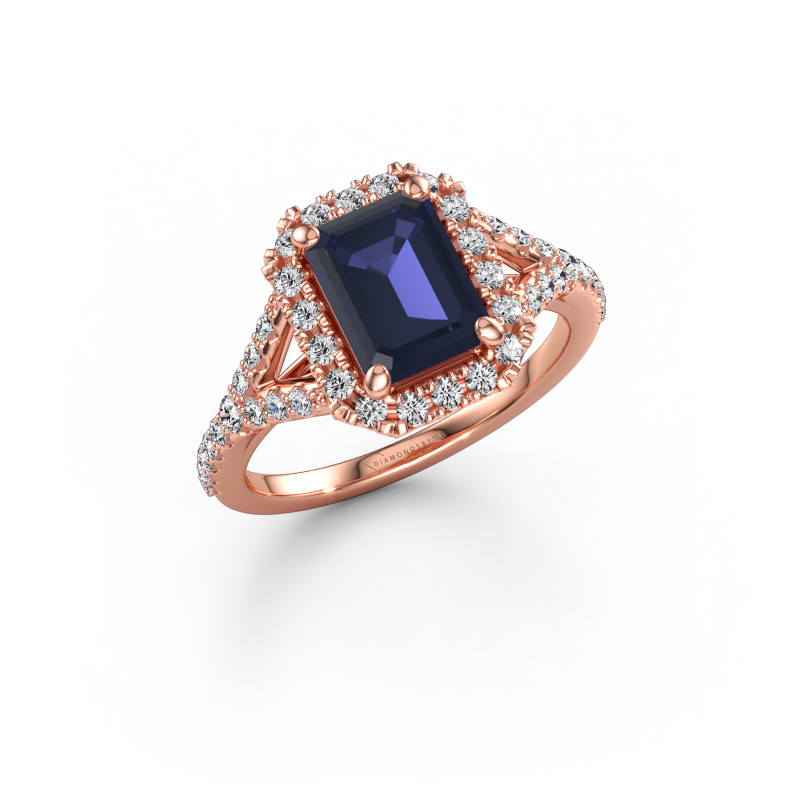 Bild av Förlovningsring Kimber EME 585 roséguld Safir 8x6 mm