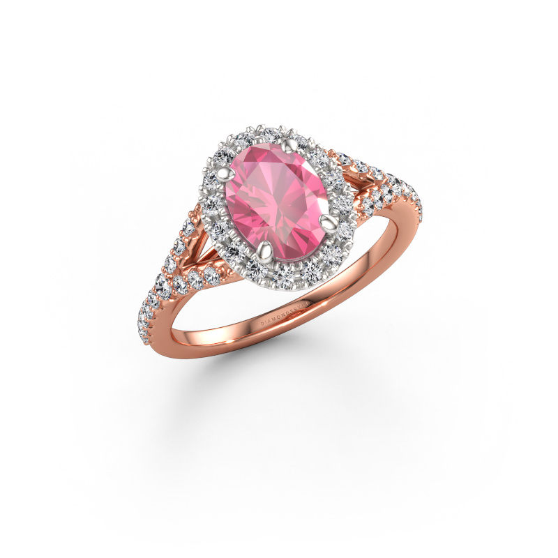 Bild von Verlobungsring Kimber OVL 585 Roségold Pink Saphir 8x6 mm