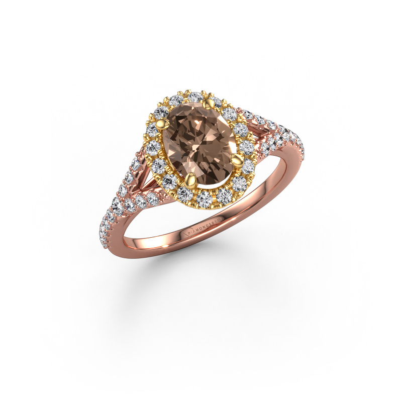 Bild von Verlobungsring Kimber OVL 585 Roségold Braun Diamant 1.562 crt