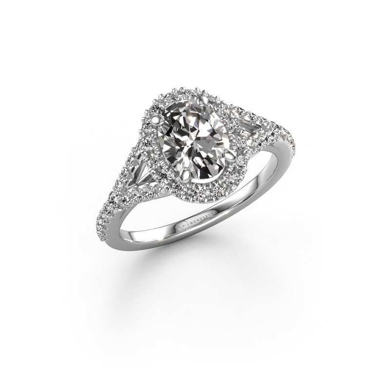 Image of Engagement ring Kimber OVL 950 platinum Lab-grown diamond 1.562 crt