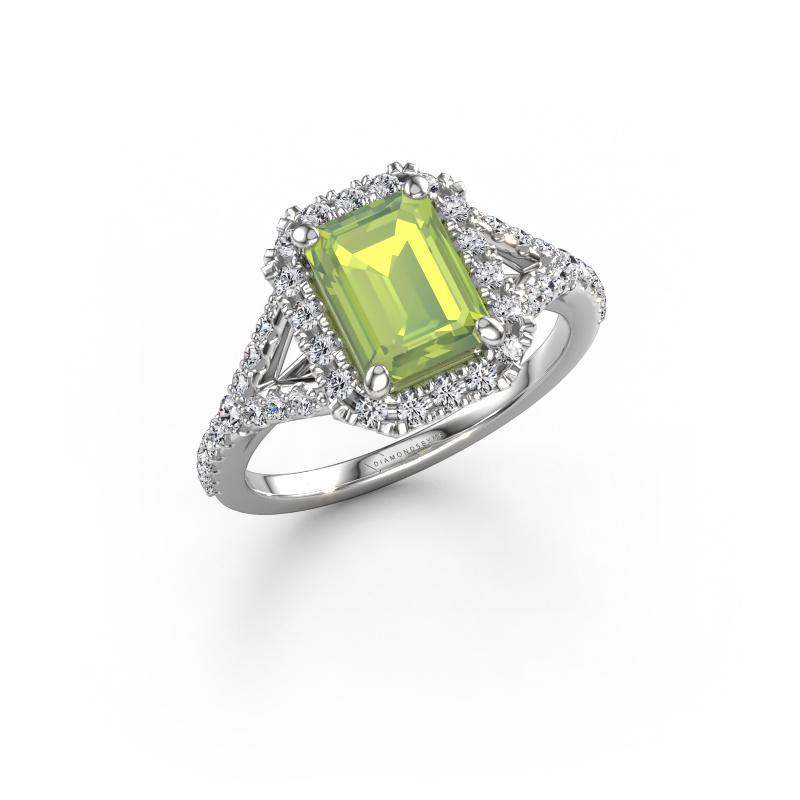 Bild von Verlobungsring Kimber EME 950 Platin Peridot 8x6 mm