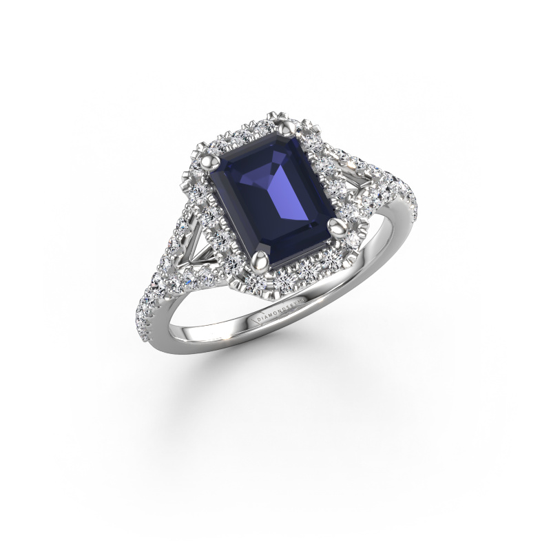 Image of Engagement ring Kimber EME 950 platinum Sapphire 8x6 mm
