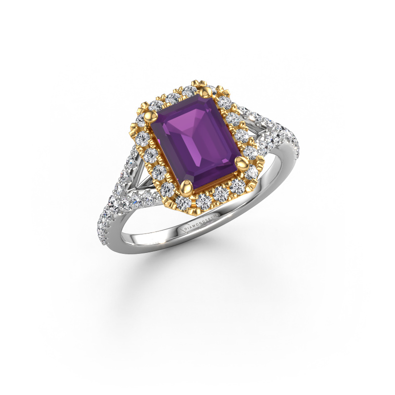 Bild von Verlobungsring Kimber EME 585 Weißgold Amethyst 8x6 mm