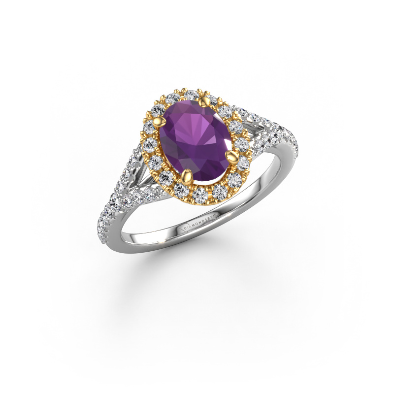 Bild von Verlobungsring Kimber OVL 585 Weißgold Amethyst 8x6 mm