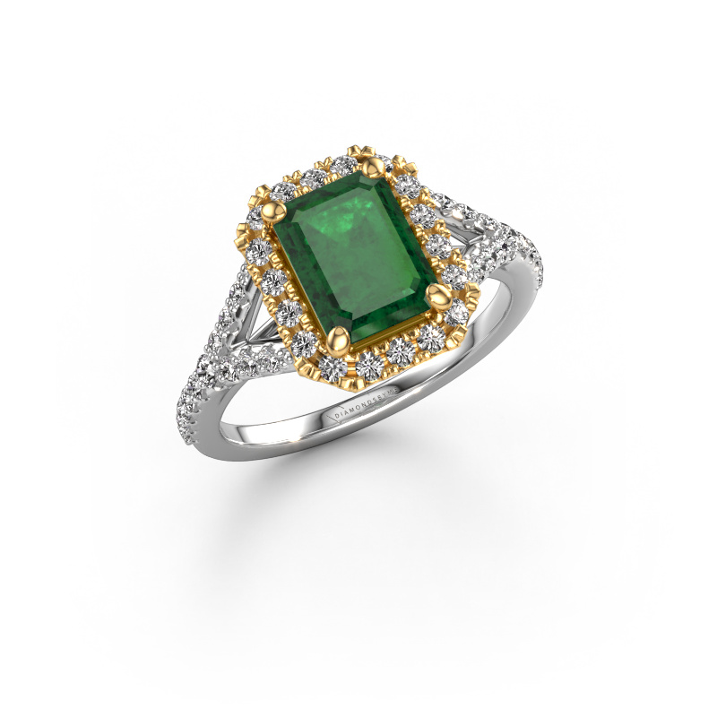 Image of Engagement ring Kimber EME 585 white gold Emerald 8x6 mm
