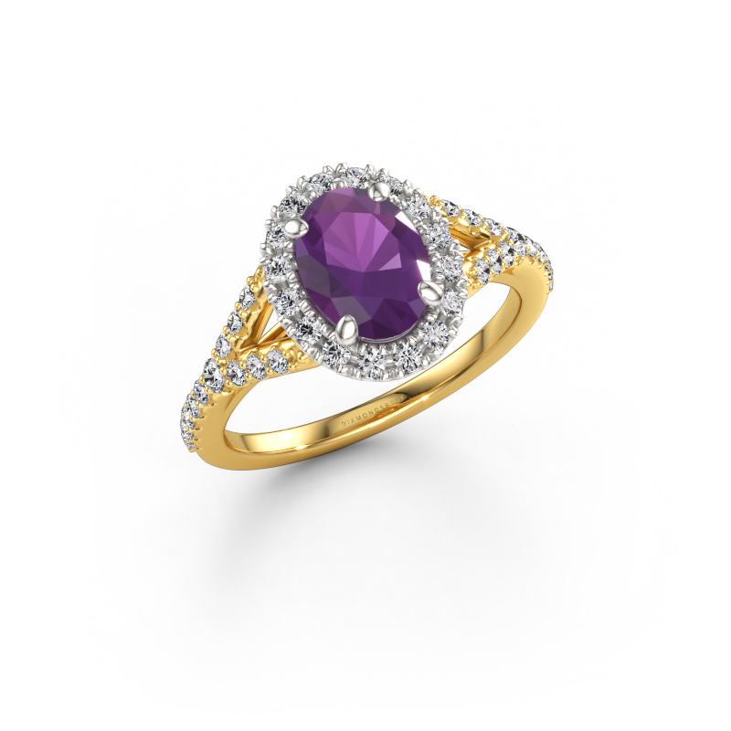Bild von Verlobungsring Kimber OVL 585 Gold Amethyst 8x6 mm