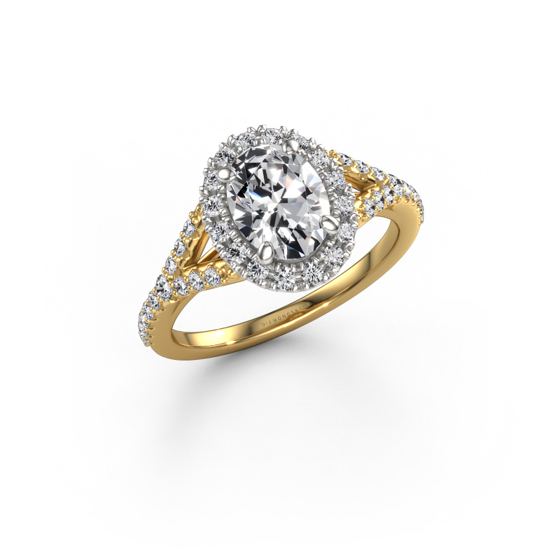 Image of Engagement ring Kimber OVL 585 gold Lab grown diamond 1.562 crt