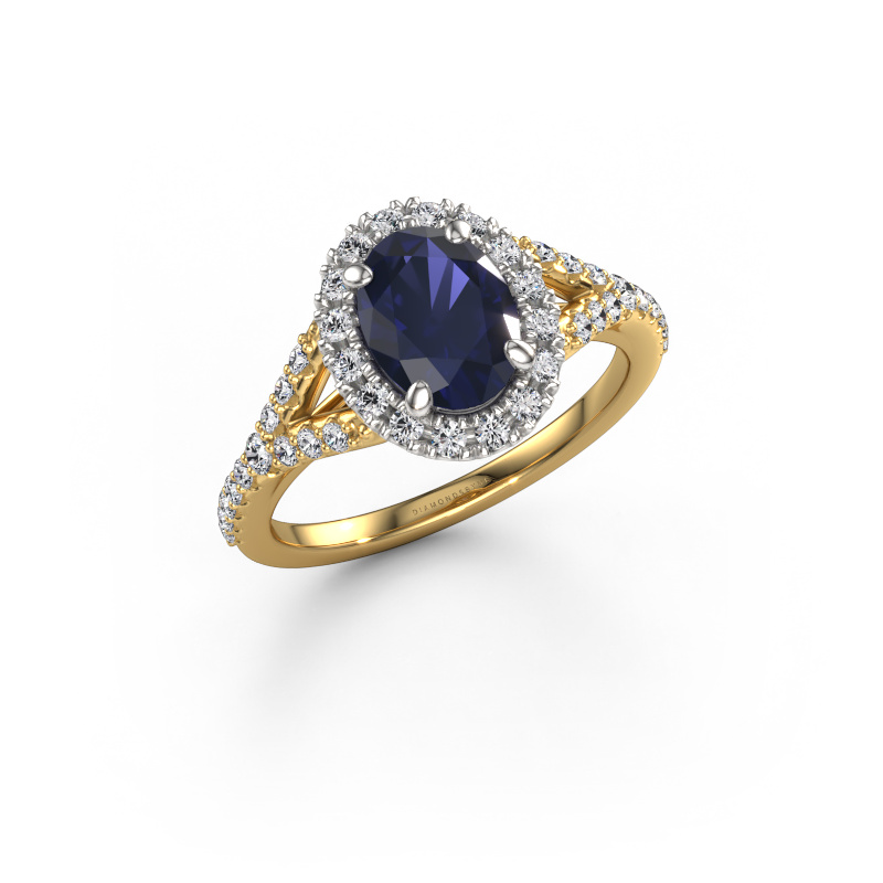 Image of Engagement ring Kimber OVL 585 gold Sapphire 8x6 mm