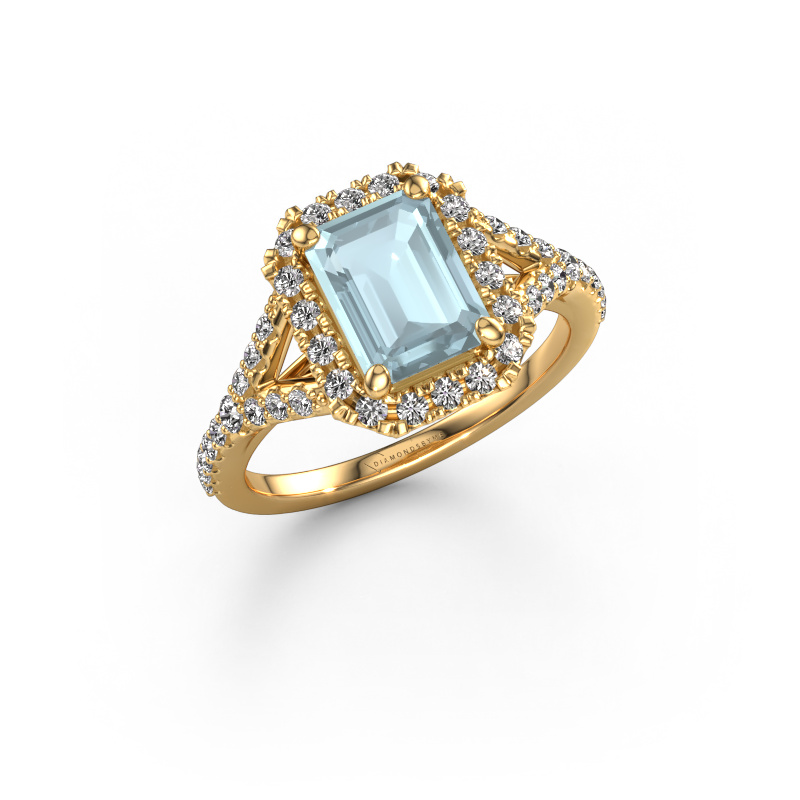 Image of Engagement ring Kimber EME 585 gold Aquamarine 8x6 mm